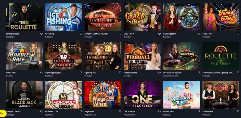 Yonibet Casino jeux live