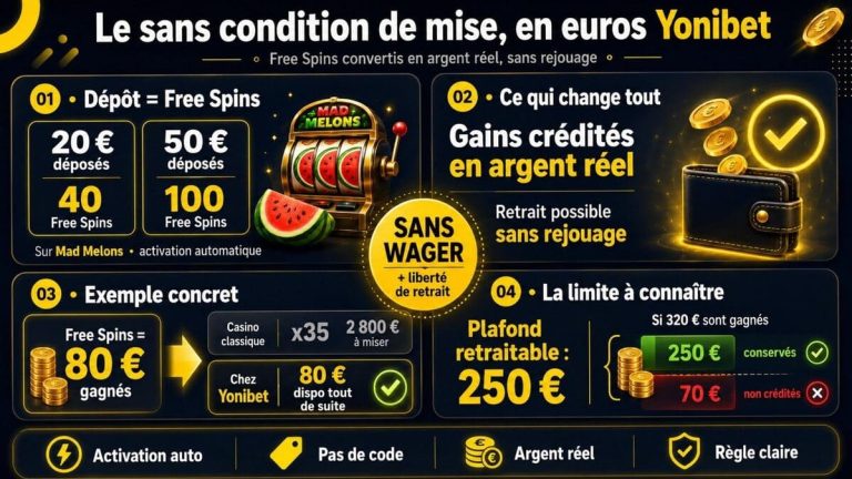 Yonibet Casino sans condition de mise